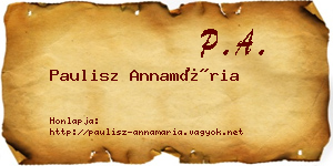 Paulisz Annamária névjegykártya